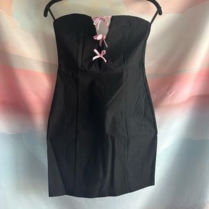 NWT MOTEL ROCKS PINK BOW MINI DRESS